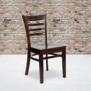 Flash Furniture XU-DGW0005LAD-WAL-GG Restaurant Chair w/ Ladder Back - Beechwood, Walnut Finish thumbnail 10