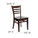 Flash Furniture XU-DGW0005LAD-WAL-GG Restaurant Chair w/ Ladder Back - Beechwood, Walnut Finish thumbnail 2