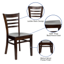 Flash Furniture XU-DGW0005LAD-WAL-GG Restaurant Chair w/ Ladder Back - Beechwood, Walnut Finish thumbnail 7