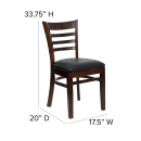 Flash Furniture XU-DGW0005LAD-WAL-BLKV-GG Restaurant Chair w/ Ladder Back & Black Vinyl Seat - Beechwood, Walnut Finish thumbnail 2