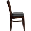 Flash Furniture XU-DGW0005LAD-WAL-BLKV-GG Restaurant Chair w/ Ladder Back & Black Vinyl Seat - Beechwood, Walnut Finish thumbnail 3