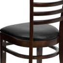 Flash Furniture XU-DGW0005LAD-WAL-BLKV-GG Restaurant Chair w/ Ladder Back & Black Vinyl Seat - Beechwood, Walnut Finish thumbnail 8