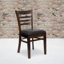 Flash Furniture XU-DGW0005LAD-WAL-BLKV-GG Restaurant Chair w/ Ladder Back & Black Vinyl Seat - Beechwood, Walnut Finish thumbnail 9