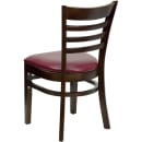 Flash Furniture XU-DGW0005LAD-WAL-BURV-GG Restaurant Chair w/ Ladder Back & Burgundy Vinyl Seat - Beechwood, Walnut Finish thumbnail 3