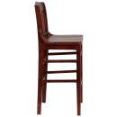 Flash Furniture XU-DG-W0006BAR-MAH-GG Bar Stool w/ Schoolhouse Back & Wood Seat, Mahogany thumbnail 4