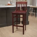 Flash Furniture XU-DG-W0006BAR-MAH-GG Bar Stool w/ Schoolhouse Back & Wood Seat, Mahogany thumbnail 9