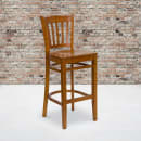 Flash Furniture XU-DGW0008BARVRT-CHY-GG Bar Stool w/ Vertical Slat Back & Wood Seat, Cherry thumbnail 5