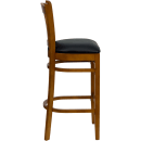 Flash Furniture XU-DGW0008BARVRT-CHY-BLKV-GG Bar Stool w/ Vertical Slat Back & Black Vinyl Seat, Cherry thumbnail 2