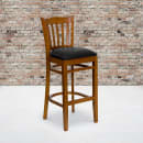 Flash Furniture XU-DGW0008BARVRT-CHY-BLKV-GG Bar Stool w/ Vertical Slat Back & Black Vinyl Seat, Cherry thumbnail 5