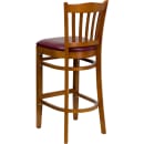 Flash Furniture XU-DGW0008BARVRT-CHY-BURV-GG Bar Stool w/ Vertical Slat Back & Burgundy Vinyl Seat, Cherry thumbnail 3