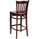 Flash Furniture XU-DGW0008BARVRT-MAH-GG Bar Stool w/ Vertical Slat Back & Wood Seat, Mahogany thumbnail 3