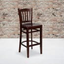 Flash Furniture XU-DGW0008BARVRT-MAH-GG Bar Stool w/ Vertical Slat Back & Wood Seat, Mahogany thumbnail 5