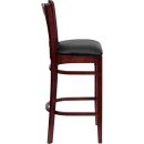 Flash Furniture XU-DGW0008BARVRT-MAH-BLKV-GG Bar Stool w/ Vertical Slat Back & Black Vinyl Seat, Mahogany thumbnail 3
