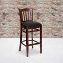 Flash Furniture XU-DGW0008BARVRT-MAH-BLKV-GG Bar Stool w/ Vertical Slat Back & Black Vinyl Seat, Mahogany thumbnail 9