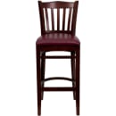 Flash Furniture XU-DGW0008BARVRT-MAH-BURV-GG Bar Stool w/ Vertical Slat Back & Burgundy Vinyl Seat, Mahogany thumbnail 4