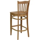 Flash Furniture XU-DGW0008BARVRT-NAT-GG Bar Stool w/ Vertical Slat Back & Wood Seat, Natural thumbnail 3