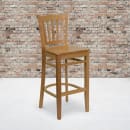 Flash Furniture XU-DGW0008BARVRT-NAT-GG Bar Stool w/ Vertical Slat Back & Wood Seat, Natural thumbnail 5