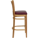 Flash Furniture XU-DGW0008BARVRT-NAT-BURV-GG Bar Stool w/ Vertical Slat Back & Burgundy Vinyl Seat, Natural thumbnail 2