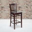 Flash Furniture XU-DGW0008BARVRT-WAL-GG Bar Stool w/ Vertical Slat Back & Wood Seat, Walnut thumbnail 5