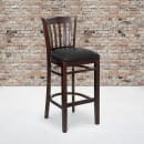Flash Furniture XU-DGW0008BARVRT-WAL-BLKV-GG Bar Stool w/ Vertical Slat Back & Black Vinyl Seat, Walnut thumbnail 9
