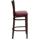 Flash Furniture XU-DGW0008BARVRT-WAL-BURV-GG Bar Stool w/ Vertical Slat Back & Burgundy Vinyl Seat, Walnut thumbnail 2