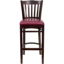 Flash Furniture XU-DGW0008BARVRT-WAL-BURV-GG Bar Stool w/ Vertical Slat Back & Burgundy Vinyl Seat, Walnut thumbnail 4