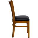 Flash Furniture XU-DGW0008VRT-CHY-BLKV-GG Restaurant Chair w/ Vertical Slat Back & Black Vinyl Seat - Beechwood, Cherry Finish thumbnail 2