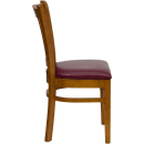 Flash Furniture XU-DGW0008VRT-CHY-BURV-GG Restaurant Chair w/ Vertical Slat Back & Burgundy Vinyl Seat - Beechwood, Cherry Finish thumbnail 2