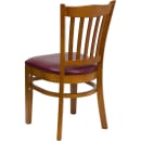 Flash Furniture XU-DGW0008VRT-CHY-BURV-GG Restaurant Chair w/ Vertical Slat Back & Burgundy Vinyl Seat - Beechwood, Cherry Finish thumbnail 3