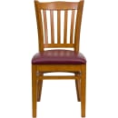 Flash Furniture XU-DGW0008VRT-CHY-BURV-GG Restaurant Chair w/ Vertical Slat Back & Burgundy Vinyl Seat - Beechwood, Cherry Finish thumbnail 4