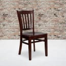 Flash Furniture XU-DGW0008VRT-MAH-GG Restaurant Chair w/ Vertical Slat Back - Beechwood, Mahogany Finish thumbnail 5