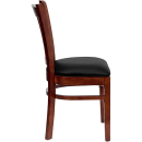 Flash Furniture XU-DGW0008VRT-MAH-BLKV-GG Restaurant Chair w/ Vertical Slat Back & Black Vinyl Seat - Beechwood, Mahogany Finish thumbnail 3