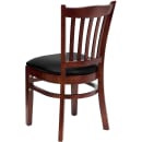 Flash Furniture XU-DGW0008VRT-MAH-BLKV-GG Restaurant Chair w/ Vertical Slat Back & Black Vinyl Seat - Beechwood, Mahogany Finish thumbnail 4