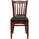 Flash Furniture XU-DGW0008VRT-MAH-BLKV-GG Restaurant Chair w/ Vertical Slat Back & Black Vinyl Seat - Beechwood, Mahogany Finish thumbnail 5