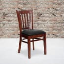 Flash Furniture XU-DGW0008VRT-MAH-BLKV-GG Restaurant Chair w/ Vertical Slat Back & Black Vinyl Seat - Beechwood, Mahogany Finish thumbnail 9