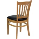 Flash Furniture XU-DGW0008VRT-NAT-BLKV-GG Restaurant Chair w/ Vertical Slat Back & Black Vinyl Seat - Beechwood, Natural Finish thumbnail 3