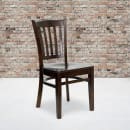 Flash Furniture XU-DGW0008VRT-WAL-GG Restaurant Chair w/ Vertical Slat Back - Beechwood, Walnut Finish thumbnail 9