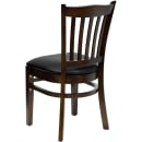 Flash Furniture XU-DGW0008VRT-WAL-BLKV-GG Restaurant Chair w/ Vertical Slat Back & Black Vinyl Seat - Beechwood, Walnut Finish thumbnail 4