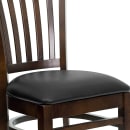 Flash Furniture XU-DGW0008VRT-WAL-BLKV-GG Restaurant Chair w/ Vertical Slat Back & Black Vinyl Seat - Beechwood, Walnut Finish thumbnail 7