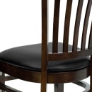 Flash Furniture XU-DGW0008VRT-WAL-BLKV-GG Restaurant Chair w/ Vertical Slat Back & Black Vinyl Seat - Beechwood, Walnut Finish thumbnail 8