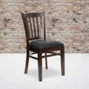 Flash Furniture XU-DGW0008VRT-WAL-BLKV-GG Restaurant Chair w/ Vertical Slat Back & Black Vinyl Seat - Beechwood, Walnut Finish thumbnail 9