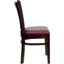 Flash Furniture XU-DGW0008VRT-WAL-BURV-GG Restaurant Chair w/ Vertical Slat Back & Burgundy Vinyl Seat - Beechwood, Walnut Finish thumbnail 2