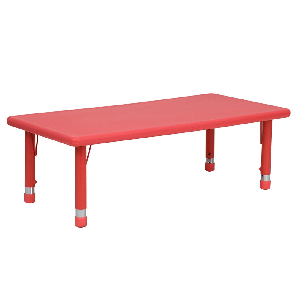 Flash Furniture YU-YCX-001-2-RECT-TBL-RED-GG Rectangular Preschool Activity Table - 48"L x 24"W, Plastic Top, Red
