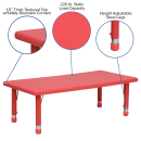 Flash Furniture YU-YCX-001-2-RECT-TBL-RED-GG Rectangular Preschool Activity Table - 48"L x 24"W, Plastic Top, Red thumbnail 5