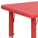 Flash Furniture YU-YCX-001-2-RECT-TBL-RED-GG Rectangular Preschool Activity Table - 48"L x 24"W, Plastic Top, Red thumbnail 6