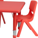 Flash Furniture YU-YCX-0013-2-RECT-TBL-RED-R-GG Rectangular Preschool Activity Table & (4) Chair Set - 48"L x 24"W, Plastic Top, Red thumbnail 4