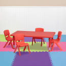 Flash Furniture YU-YCX-0013-2-RECT-TBL-RED-R-GG Rectangular Preschool Activity Table & (4) Chair Set - 48"L x 24"W, Plastic Top, Red thumbnail 6