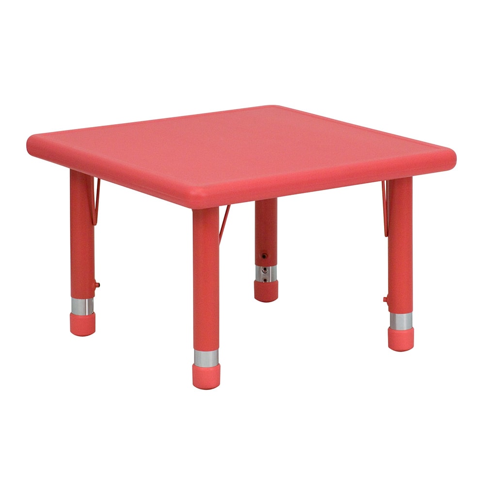 Flash Furniture YU-YCX-002-2-SQR-TBL-RED-GG 24" Square Preschool Activity Table - Plastic Top, Red