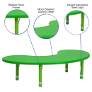 Flash Furniture YU-YCX-004-2-MOON-TBL-GREEN-GG Half Moon Preschool Activity Table - 65"L x 35"W, Plastic Top, Green thumbnail 6