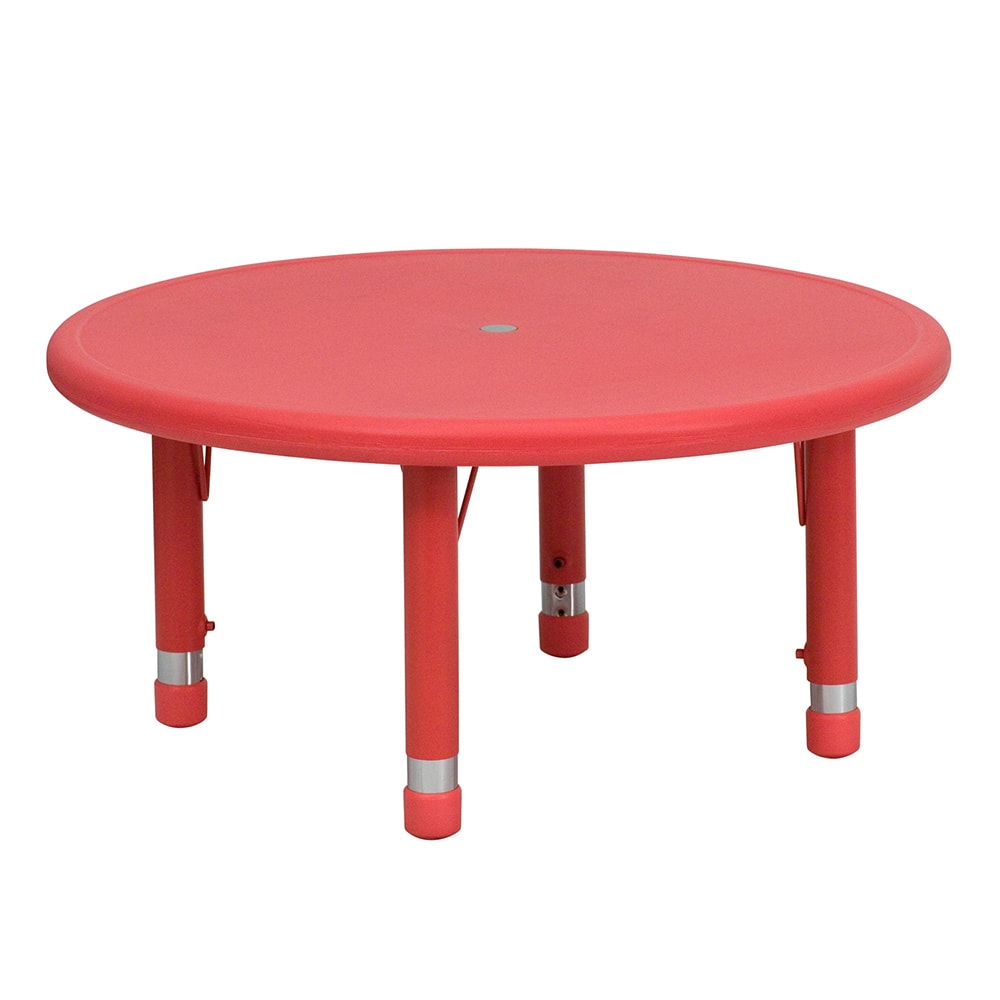 Flash Furniture YU-YCX-007-2-ROUND-TBL-RED-GG 33" Round Preschool Activity Table - Plastic Top, Red